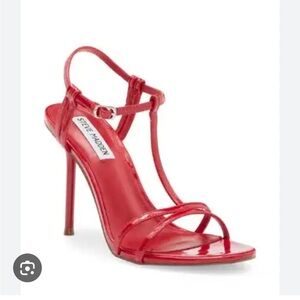 Steve Madden Glossy Red T-Strap Heels